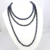 Черное жемчужное длинное ожерелье 7-8 мм DIY украшения ручной работы 55 дюймов 2 шт. / Лот подходит для женщин