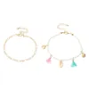 Bracelets de cheville japon et corée du sud Style bohème coloré ornements de pied frangé femme mode plage coquille cheville Roya22