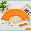 Home Garden Evento Festivo Favor 50pcs personalizado gravado Dobring Paper Fan Dobre Fãs vintage Fãs de casamento de casamento ao ar livre 99469499