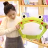35cm Emotional Green Frog Peluche Toy Down Coton Farci Squishy Animal Fonctionnel Oreiller Flanelle Couverture Mains Chaud Cadeau 210724