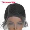 Parrucche di pizzo corta dritta 13x1 parte bob parrucca per capelli umani per donne nere remy brasiliano