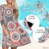 Blommig tunika klänning med fickor rund krage Tryck för kvinnor Lady Party Beach Sal99 Casual Dresses