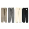 Męskie spodnie bawełniane listę środkową pełną długość prosta elastyczna talia zwykła kieszeń mężczyzna aktywny ESS Top wysokiej jakości słynny projektant odzież moda odzież równina
