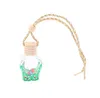 15 Colors Car Perfume Bottle Diffusers Empty Printed Flower Essential Oil Diffuser Ornaments Air Freshener Pendants Perfumes Glass Bottles SN2849