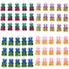 Colorful Bear Pendants Shining Resin Bicolor 2020 Christmas Charms Keychain Ornament Mini Multi Color Key Ring Hangings 4jy G2