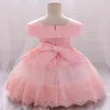 2021 Summer Newborn 2 1 Year Birthday Dress For Baby Girl Clothes Flower Princess Baptism Dresses Girls One Shoulder Party Gown G1129