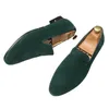 Novell Designer Suede Green Brwon Black Pointed Wedding Oxford Skor Män Casual Loafers Formell Klänning Skodon Zapatos Hombre