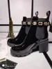 High Heel Martin Boots Luxury Designer Kvinnors tjockläted öken stövlar höst och vinter 100% läder casual shoelace box storlek 35-42