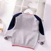 Boys Sweater Spring Autumn Baby Knitted Sweaters Jumper Children Letter Color Matching Toddler Pullover Kids Clothes 2-7y 211028