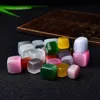 Polished Natural Rainbow Cymophane CUBE Cat's Eye Tumbled Stone Gravel Square Crystal Stones Hand-Polished for Fish Tank