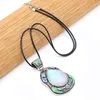 Pendant Necklaces Natural Shell Alloy Necklace Retro Drop Shape Temperament For Unisex Charm Jewelry Or Casual Party Wear 40x70mm