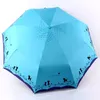 スタイルの猫と花風に耐えるウルトラライトサンレイン自動折りたたみ傘雨女性傘傘パラソル210320