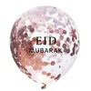 5PS 12inch Eid Mubarak Kareem Confetti Ballong Ramadan och Eid Dekorationer för hem Ramadan Mubarak Decor Wedding Party Supplies Y0827