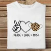 Wvioce vrouwen luipaard liefde hart t-shirts mode casual cute cartoon gedrukt kleding print vrouwelijke top dames grafische t-shirt 26662