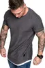 Toszpa marki męskiej thilt czysty kolor zmarszczki raglan krótkie koszulki do męskiej armii T-shirt swobodny sport fitness top tee wojskowe tshirty Hip Hop Streetwear