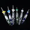 Mini Nectar Collector Kit Narguilés 10mm 14mm Nector Collectors Dab Straw Oil Rigs Micro NC Set Verre Tuyau D'eau Pointe En Titane