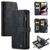 CaseMe Multifunction Leather Wallet Cases For Iphone 14 13 Pro MAX 12 Mini 11 XS XR X 8 7 Plus 6 Zipper Holder Flip Cover Magnetic Business Men Book Pouch