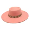 Retro stile britannico 9,5 cm a tesa larga bombetta jazz di lana cappello fedora inverno signore elegante cappello da festa nuziale uomo trilby cap