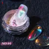 6 colores Magic Aurora cromo brillo de uñas hielo músculo espejo polvo neón Holo transparente láser decoración de uñas