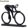YuryFvna Bicycle Statue Champion Cyclist Sculpture Figurine Resin Modern Abstract Art Athlete Bicycler Figurine Home Decor 210811