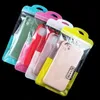 6.9Inch Universal Yellow Pink Clear Self Sealble dragkedja Låsväska med Europa Hang Hole för iPhone 13 12 11 Pro XS Max 8 7 Plus Case