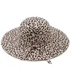einfache faltbare breite Krempe Floppy Girl Fedoras Hut breitkrempige Kuppelhüte Wolle Floppy Womens Leopard Cloche Cap
