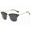 Vintage Half Frame Sunglasses Men Women Outdoor Driving Shades Mirror UV Protective Sun glasses with cases Top Quality