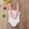 One-Pieces One Piece Swimwear Baby Girls 3d Floral Straps Bathing Suit Backless Swimsuit Swimming Children Bañador Niña