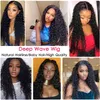 4x4 5x5 spetsstängning Mänskligt hår Wigstransparent Swiss LaceFront Wigs180 Densitet 13x4 13x6 Deep Wave HD Lace Frontal Wig2056246