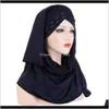 Kvinnor Plain Turban Bead Amira Hijab Scarf Head Wrap Pull On Instant Shawl Muslim Hijabs Ready to Wear Headscarf Islamic Cap Hat 5cffh Zggxr