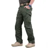 Mens Tactical Calças Múltiplas Multinas Elasticidade Militar Tacitcal Calças Tacitcal Masculino Jogos de Trabalho Masculino Pant 5xL 210603