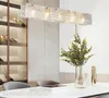 Posta modern enkel lång hänge lampa ljuskrona restaurang matsal bar hängande ljus fixtur glas heminredning