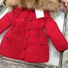 2021ss Designer bambini Piumino cappello staccabile lettera logo collo di pelliccia di visone marca inverno Highend ragazzi ragazze midi cappotto con cappuccio whol9753711