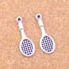 100pcs Antique Silver Bronze Plated tennis racket Charms Pendant DIY Necklace Bracelet Bangle Findings 29*10mm