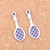 100st Antik Silver Bronze Plated Tennis Racket Charms Pendant DIY Halsband Armband Bangle Fynd 29 * 10mm