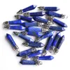 Mode god kvalitet natursten pelare charms ametyst lapis lazuli tiger ögon kristall hängen 10x32mm för smycken tillverkning