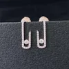 럭셔리 품질 스터드 귀걸이 하나의 PC로 큰 다이아몬드와 샘플 크기 여성을위한 두 가지 색상으로 웨딩 쥬얼리 선물 스탬프 PS3058A가 있습니다