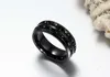 Zorcvens High Quality Male Punk Vintage Black Stainless Steel Jewelry Two Rows Cz Stone Wedding Ring for Man Woman