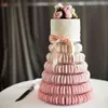 6 niveaux PVC Macaron Tower Présentoir Clear Round Shelf Rack Gâteau en plastique Dessert pour les outils de décoration de fête d'anniversaire de mariage 211110