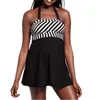 Women Sexy Tummy Control Swimwear Dress Halter Bandeau Plus Size Swimsuit Sports Beach Bathing Suit Skirt 4XL 210604