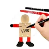 PEG Lalki kończyny ruchome drewniane zabawki robot drewna lalki DIY ręcznie robione biel zarodek marionetka dla dzieci malarstwa DAA149