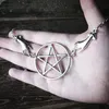 Pendant Necklaces Silver Color Pentagram Pagan Necklace Alter Lnspired Long Big Gothic Classical Occult Dark Gift Men 2021 Fashion2870162