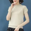 Blusas Mujer de Moda Yaz Tops Kadınlar Kısa Kollu Bluz Kadın Örme Bluz Gömlek Kadın Kadın Giyim Blusas C934 210602