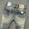 Italiano estilo moda homens jeans retro lavagem de alta qualidade fina encaixe encaixe rigido denim calças vintage designer de algodão calças longas hombre 210319