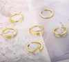 6PCS Arrow Knot Wave Rings for Women Adjustable Stackable Thumb Open Rings Set Summer Vacation Jewelry X0715