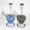 9 inch Heart shape glass beaker bong hookah pink thick glass water pipe dab oil rig bubbler with 14mm bowl quartz banger nails ash catcher