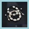 Jewelryshells Bracelets porte-bonheur Coquillage naturel Tricoté à la main Corde réglable Bracelets Femmes Aessories Perlé Strand Bracelet Epacket Dro
