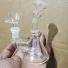 Små vattenbongar i glas mini rökpipor drop down återvinningsriggar olja dab bägare skål downstem bubbler perc 12mm