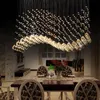Lustres modernes de luxe LED K9 lumières en cristal restaurants vague lampe éclairage de salon créatif