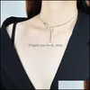 Pendant Necklaces & Pendants Jewelry Long Necklace For Women Stainless Steel Lettering Love Square Paper Clip Pin Gold Female Personality Ch